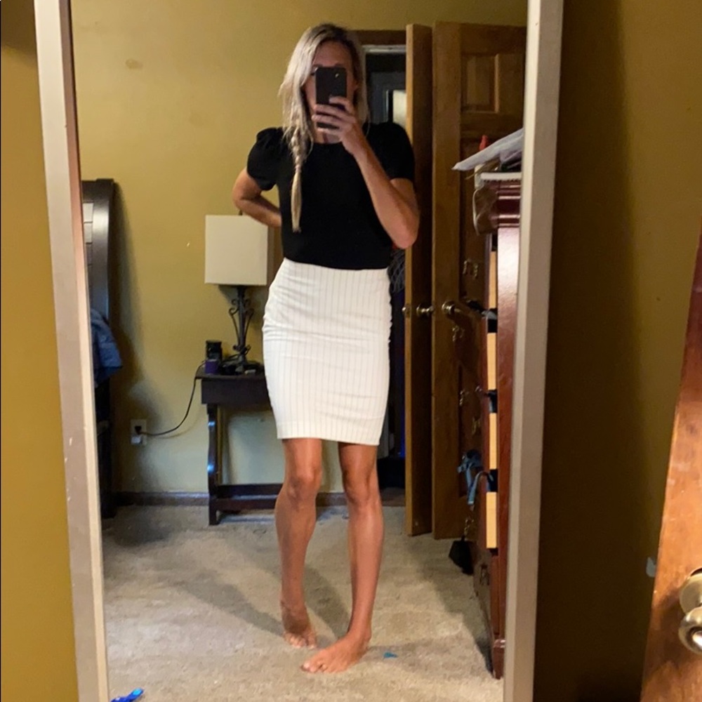 White pin stripe skirt